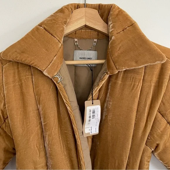 Rachel Comey Herald Gold Silk Velvet Blend Belted Coat Jacket NWT - Picture 3 of 10